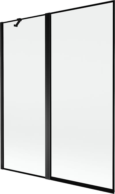 Mexen Mist badwand 2-delig links 140 x 150 , zwart frame, zwart - 8A9-140-011-70-70-L