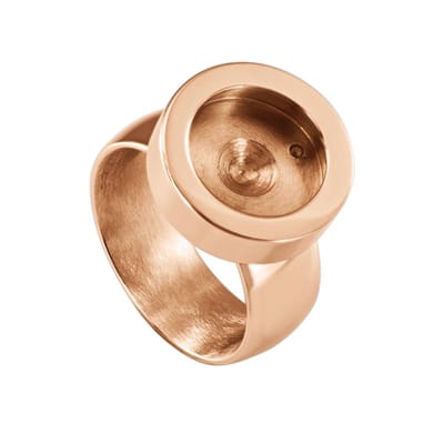 Quiges - RVS Dames Mini Munt Ring Rosegoudkleurig - SLSR00216 - Maat 16
