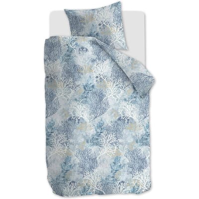 Riviera Maison Calm Coral dekbedovertrek - Eenpersoons - 140x200/220 - Blauw