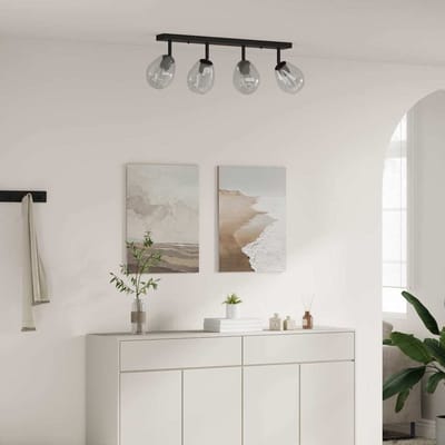 vidaXL Plafondspot Zwart 73,5 x 13 x 26 cm Glas en Metaal