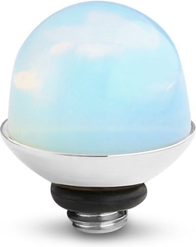 Melano Twisted Bulb Steentje Moonstone | Zilver