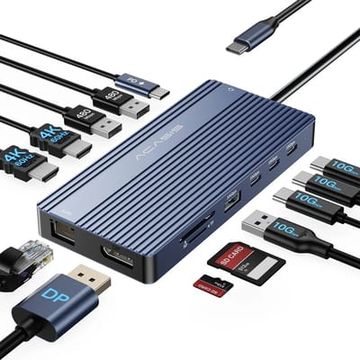 Acasis - 14-poorts - 4K 60Hz - USB-C dockingstation - PD - 100W Opladen - DP