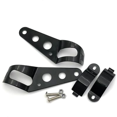 Universele 31mm38mm Koplamp Montagebeugels Vork Oor Motorfiets Zwart 39mm51mm