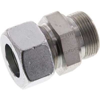 G 1 1/4'' Buitendraad x 30S Verzinkt Stalen Rechte Snijring Koppeling 400 Bar DIN 2353 - FL2S-MC-EZ-114G-30-S