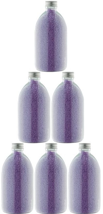 Badkaviaar Lavendel - 400 gram - Fles met aluminium dop- set van 6 stuks - bad parels voor in bad
