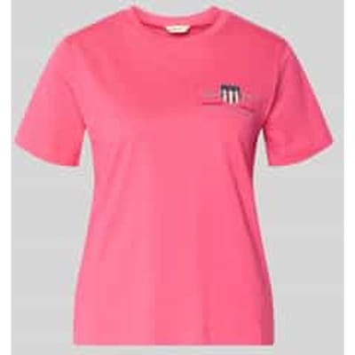 T-shirt met ronde hals en labelstitching