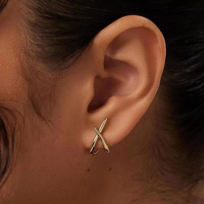 Kriskras Gouden Kleuren Kleine Huggie Oorbellen Voor Vrouwen Mini Kleine Oorgesp Kraakbeen Piercing Oorbel Punk Sieraden brown