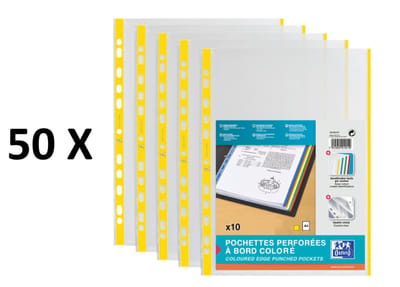 50 x showtassen insteekhoesjes Oxford - A4 - PP - 0.09 mm - geel