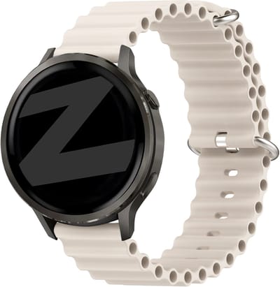 Bandz Ocean 'Classic' siliconen bandje geschikt voor Garmin Vivoactive 6 / 5 / 3 / Vivomove / 3 / HR / Style / Luxe / Sport / Trend / Forerunner 645 / 570 / 245 / 170 / 165 / 70 / 55 / Venu / SQ / SQ2 / 2 Plus / Approach S12 / S40 / S42 - Beige