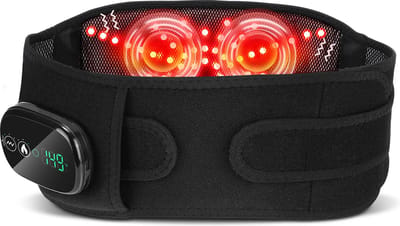 WizBay Premium Select® 4-in-1 Infrarood Lichtherapie Gordel - 100 Infrarood Beats - Warmte en Vibratiemassage - Oplaadbaar - 5000mAh - Voor Rug Buik Schouders Benen