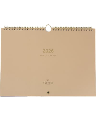 A-Journal - Familieplanner 2026 - beige - voor 5 personen