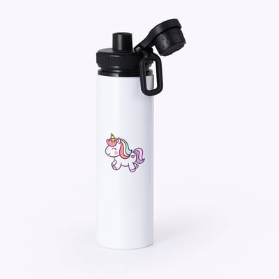 Hacebo® - Eenhoorn waterfles met draaidop zwart - Unicorn - Dieren liefhebbers - Fantasie dier - paarden - water fles - 850ML