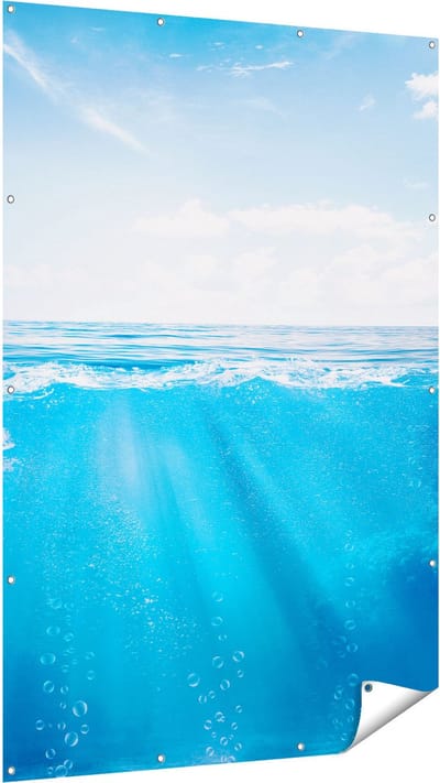 Gards Tuinposter Helder Blauwe Zee onder Water - 120x180 cm - Tuindoek - Tuindecoratie - Wanddecoratie buiten - Tuinschilderij