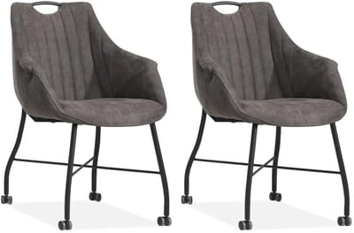 MX Sofa - Eetkamerstoel Metric - Antraciet (set van 2 stoelen)