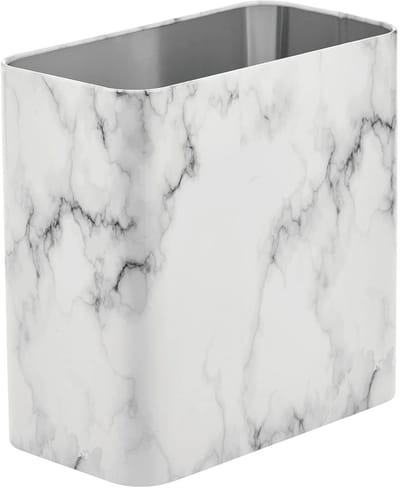 Ronde Rechthoekige Metalen Prullenbak voor Badkamer en Kantoor - Compact Design