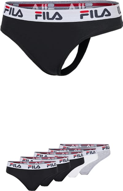 Fila Urban String - Maat XS - 5 Pack - Zwart/Wit/Grijs