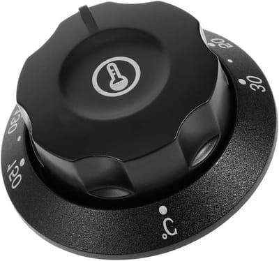 Temperatuurregelknop - Thermostaatknop - Apparaten Bediening - Nauwkeurige Regeling - 6 cm - Zwart