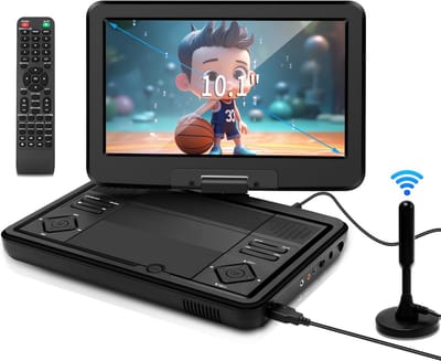 Draagbare DVD Speler - Mobiele TV - Reizen en Ontspanning - Ingebouwde DVB-T2 Tuner - 10.1 Inch Scherm - Zwart
