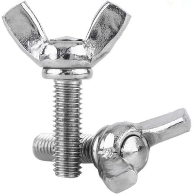 Vleugelmoeren M5 DIN316 van 304 roestvrij staal, 5 stuks, vol draad, geschikt voor bevestiging en montage (M5 x 12mm)