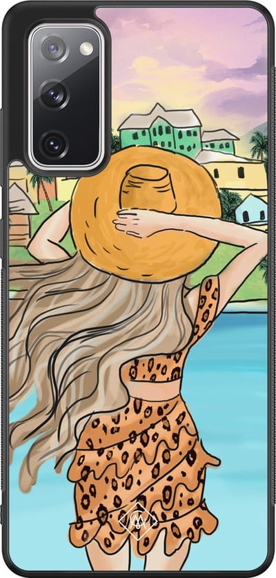 Casimoda® hoesje - Geschikt voor Samsung Galaxy S20 FE - Sunset Girl - Zwart TPU Backcover - Geen opdruk - Multi