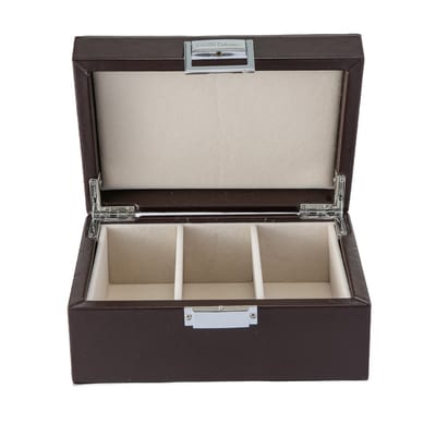 Emilie collection - horlogedoos - bruin - luxe opbergdoos voor 3 horloges - maat small