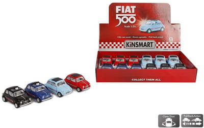 Fiat 500 die cast verkrijgbaar in 4 kleuren verkoop per stuk 12,3 cm speelgoed auto 1:24