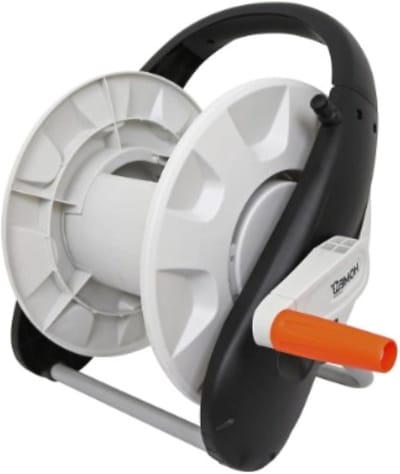 Slanghaspel Tuinslang - Slangwagen Mobiel - Tuinieren Water Geven - Knikvrije Slanggeleiding - 50 meter 1/2 inch - Zwart Oranje Grijs