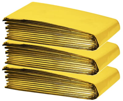Benson Nooddeken goud/zilver - 3x - 130 x 210 cm - reddingsdeken - isolatiedeken - onderkoeling deken - dubbele functie