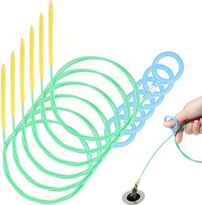 6x Flexibele Spiraal Ontstopper voor Afvoer - Reinigingsborstel voor Wc, Keuken en Badkamer