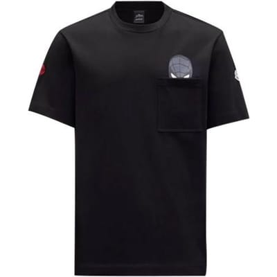 Moncler FW22 Spider-Man Grafisch T-shirt met Korte Mouwen Heren Tops Zwart H20918C000058390T999 XXL black