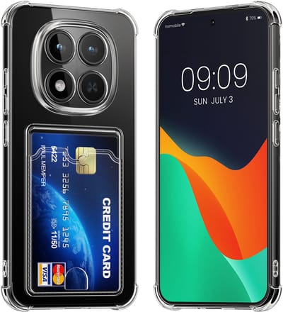 kwmobile Hoesje met kaarthouder voor Xiaomi Redmi Note 15 Pro+ 5G / Poco M8 Pro 5G - telefoonhoesje met kaartsleuf - Soft Case - beschermhoesje in transparant