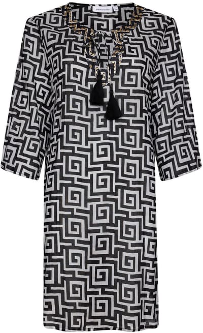 Pastunette Cover-Up Graphic Beach - Zwart/Wit - Katoen - Maat 36