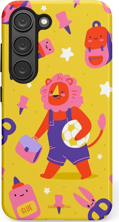 Casetastic hoesje geschikt voor Samsung Galaxy S23 - Dubbellaagse bescherming - Krachtige lessen - Fashion Case - Goud Koraal