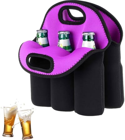 Dailygoods- Flessenkoeler Draagbaar - Koeltas Inklapbaar - Neopreen - Isoleert - Voor 6 Flessen - Robuuste Bescherming
