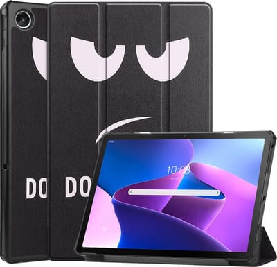 Hoesje - Geschikt voor Lenovo Tab M10 Plus (3e / 3rd Generatie) - Dun & Stevig - Hardcover Book Case - Trifold Bookcase Hoes - Hard Cover - Tablethoes - Don't Touch Me