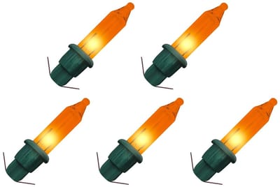 OE Lightning Reserve Kerstlampjes - 5 stuks - Groene Insteek Fitting - 2.5V/0.425W - Oranje Licht