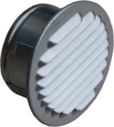 Ventilatie rooster aluminium rond met bevestigingssteunen 195-200 mm