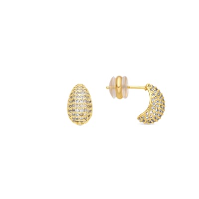 Luxenter Oorbellen met 18k geelgouden afwerking en schitterende zirkonia - Kincon