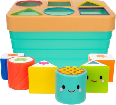 Sassy - Vormenstoof Baby en Peuter - Vormen sorteren - 6 stukjes Sushi in zachte textuur - Speelset - Sushi Sorter