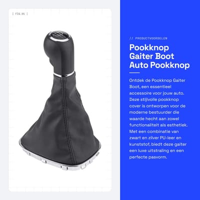 Dailygoods- Pookknop Gaiter - Pookknop Cover - PU-leer + Kunststof - Zwart/Zilver - Geschikt voor D - Afmetingen 16,5x13x26,5 cm - Versnellingspook