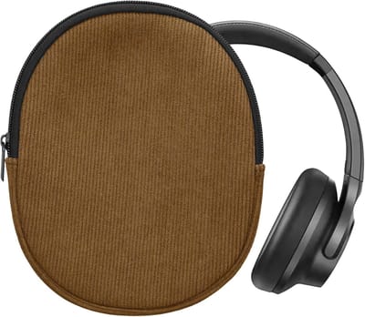 Koptelefoon Hoes - Opbergtas Hoesje - Bescherming Muziek - Stevig Materiaal - 21 x 17 cm - Olijfgroen