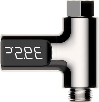 Waterthermometer Douche - Badmeter LED - Veilig Baden - Zonder Batterijen - 360 Rotatie - Zilver