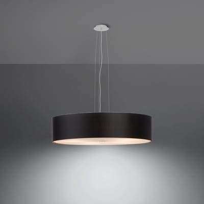 Sollux Lighting Kroonluchte Skala - E27 - zwart - stof/glas/staal - 102x50x50cm