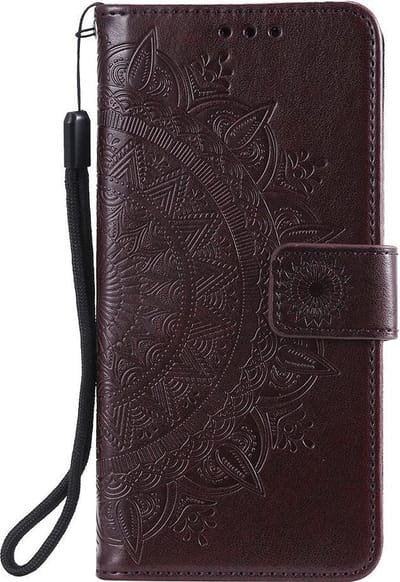 Shop4 - Samsung Galaxy S20 Ultra Hoesje - Wallet Case Mandala Patroon Donker Bruin
