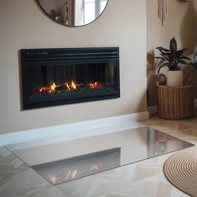 Coloray Vloerplaat Houtkachel - Plaat voor Onder Houtkachel - 120 cm x 80 cm - Open Haard Accessoires - Grijs Vloerplaat Kachel - Verwarmingsaccessoires - Plaat onder Houtkachel - Kachel Onderplaat - Vloerplaat Voor Kachel