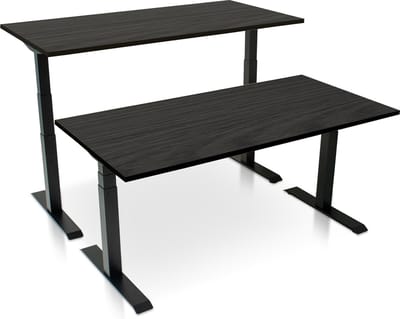 Zit-sta bureau elektrisch verstelbaar - MRC PRO-L 2.0 NEN-EN 527 | 180 x 80 cm | frame zwart - blad zwart eiken | memory functie met 4 standen | 150kg draagvermogen