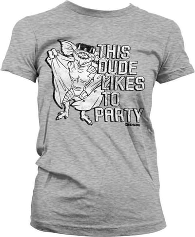 Gremlins Dames Tshirt -S- This Dude Likes To Party Grijs