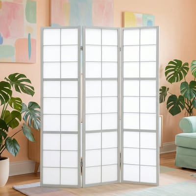 Homestyle4u Kamerscherm 3 panelen - 3-delig - Shoji - Grijs