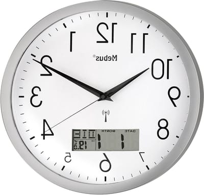 Draadloze Wandklok - Digitale Klok - Tijd Weergeven - Radiografisch Gestuurd - 10 cm - Zwart