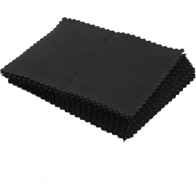 Lot de 20 chiffons de nettoyage et de polissage double face pour montres black